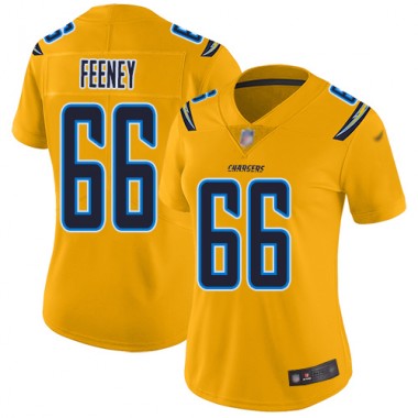 Los Angeles Chargers NFL Football Dan Feeney Gold Jersey Women Limited 66 Inverted Legend